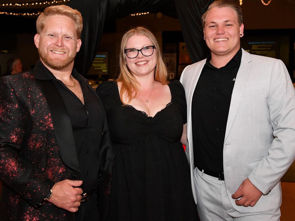 Ryan Gent, Breanna Harris and Mitch Allen at the Gympie Chamber of Commerce Business Awards. Picture: Patrick Woods