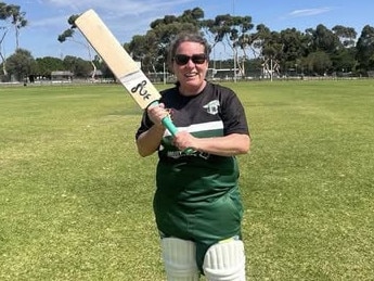 Bell Park's Alisha Aldridge after scoring 101 not out. Picture: Bell Park CC Facebook