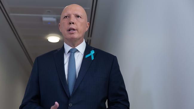 Opposition Leader Peter Dutton says the party would make a decision on its Voice stance ‘in the not too distant future’. Picture: NCA NewsWire / Gary Ramage