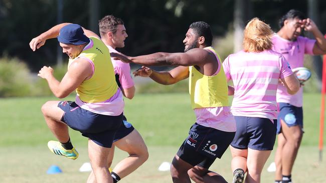 Rebels players training at Gosch's Paddock last month before the lockdowns. Picture: Michael Klein