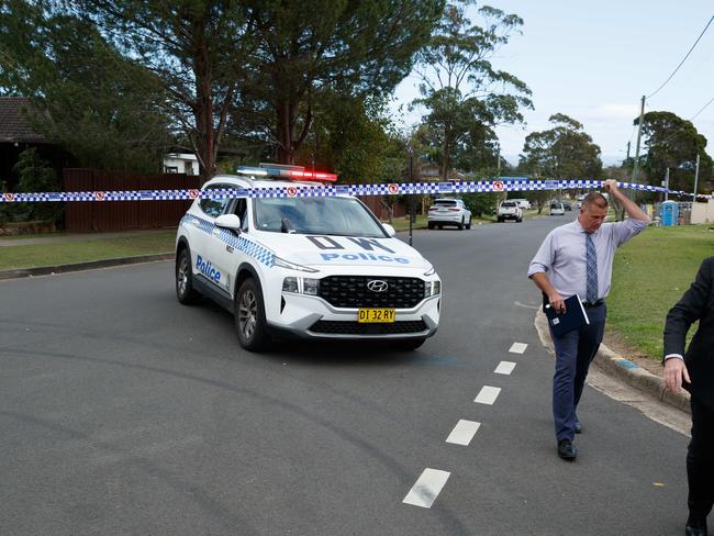 Investigators have cordoned off Frank St after the shooting. Picture: NewsWire / Max Mason-Hubers