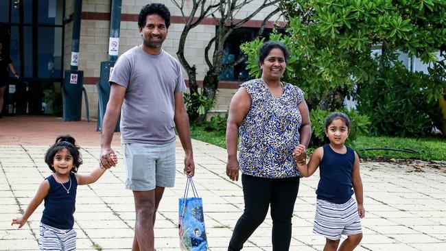 Mr Murugappan and his family on Christmas Island. Picture: Colin Murty