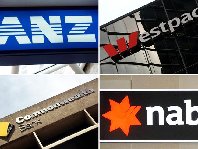 Composite image of Australia's 'big four' banks ANZ, Westpac, the Commonwealth Bank and the National Australia Bank. (AAP Image)