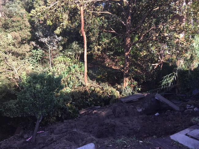 Trees and rocks were caught up in the mudslide. Picture: John Trevorrow