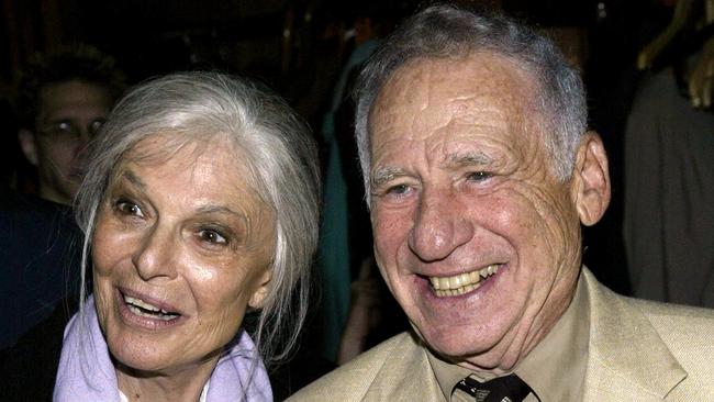 The late actor Anne Bancroft and her director husband Mel Brooks in New York in 2004. Picture: AFP/Getty.