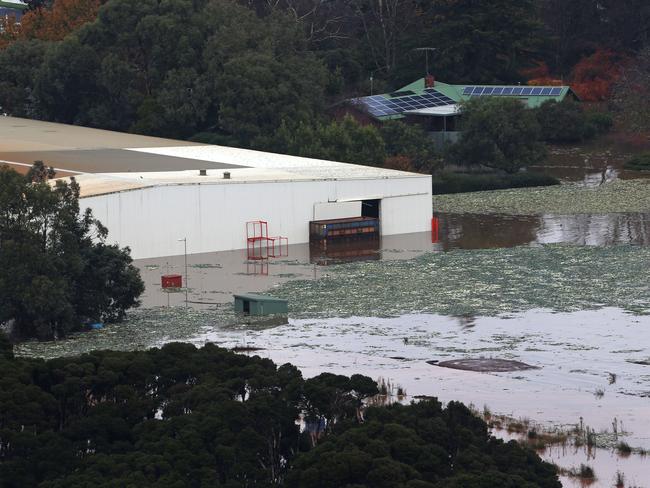 The flooded Harvest Moon vegetable farm at Forth. Picture: CHRIS KIDD