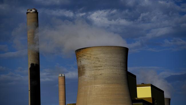 The Loy Yang power station is seen in the La Trobe Valley east of Melbourne, Thursday, April 12, 2018. Turnbull was attending the launch of a coal to hydrogen initiative. (AAP Image/Julian Smith) NO ARCHIVING