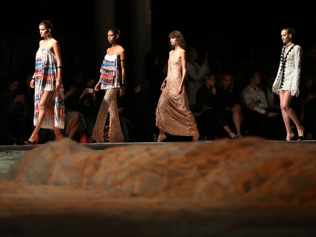 Models wear creations from Sass & Bide during Mercedes-Benz Fashion Week Australia in Sydney, Monday, May 15, 2017. Picture: AAP