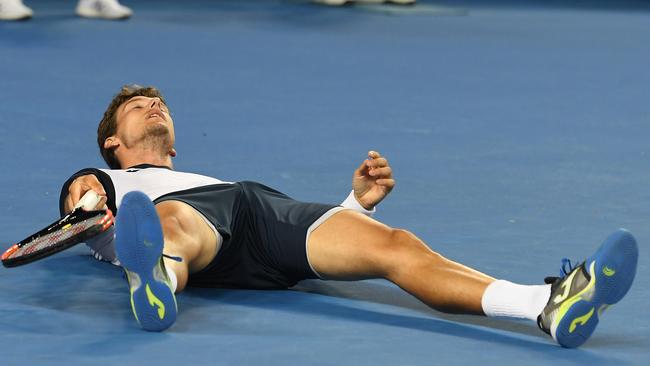 The Spaniard couldn’t keep his head. (AAP Image/Julian Smith) 