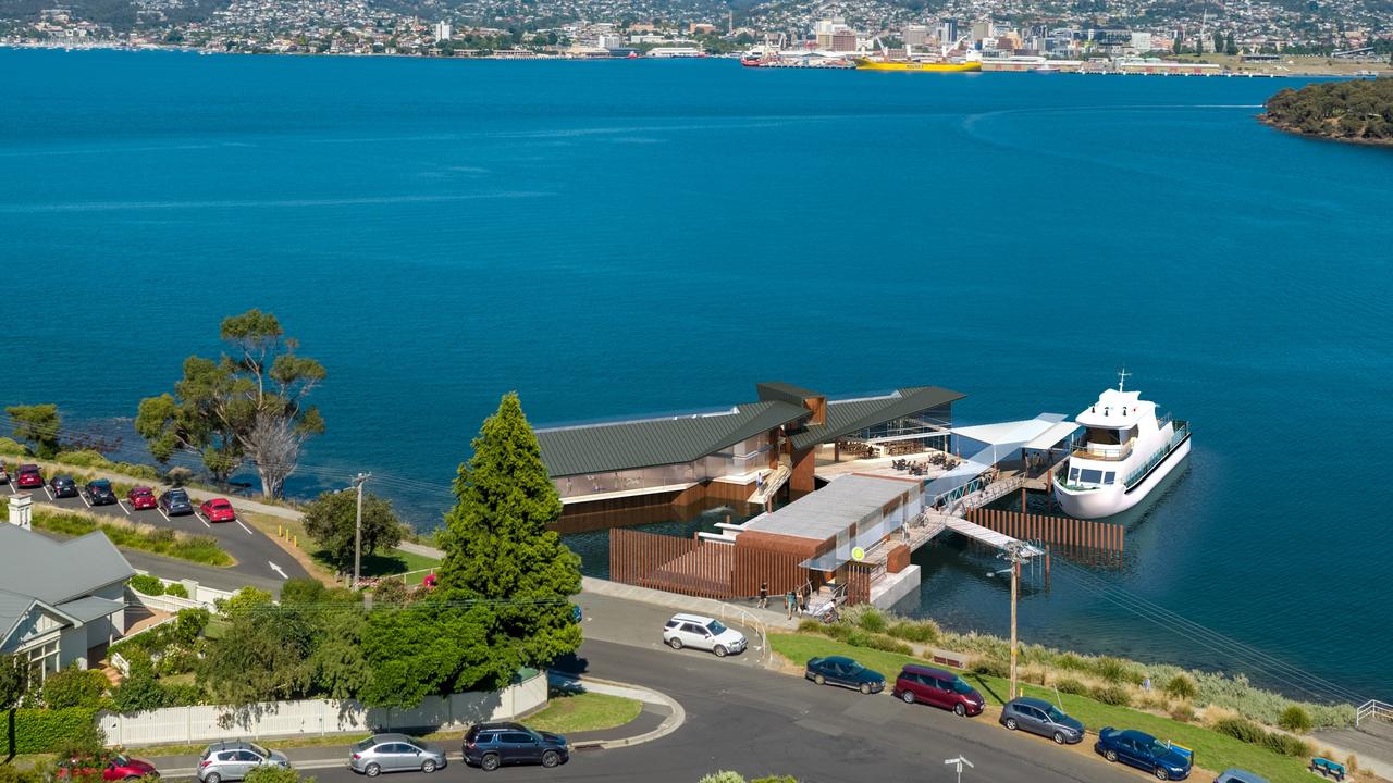 Concept design of a new ferry terminal at Bellerive. Architect Mark Drury, 'The Jetty Project', Derwent Ferries. Picture: Supplied