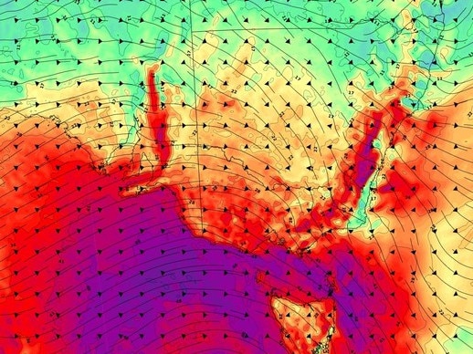 Damaging wind gusts forecast for southern Australia on Saturday. Picture: Weatherzone