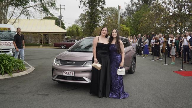 Students arriving in style for the 2024 Glasshouse Christian College formal at Flaxton Gardens.