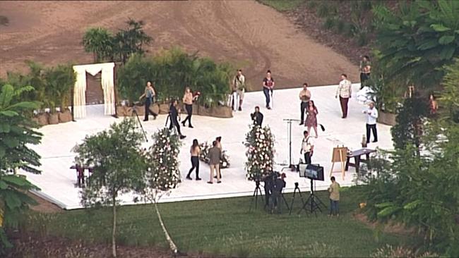 CEREMONY: Grab of Bindi Irwin and Chandler Powell wedding. Picture: 7 News