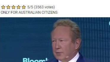 Australian billionaire Andrew "Twiggy" Forrest has been the victim of five new scam ads published on Meta’s platforms every single day. Supplied