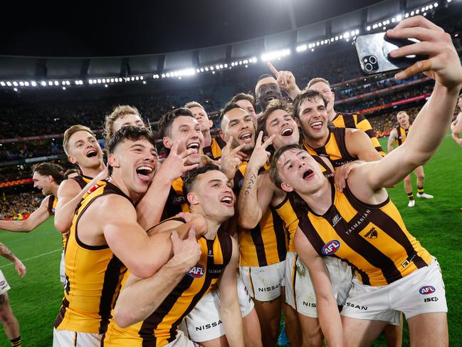 Hawthorn’s ‘Hokball’ is one of the reasons the AFL is scoring well with the Gen-Z crowd. Picture: Dylan Burns/AFL Photos via Getty Images