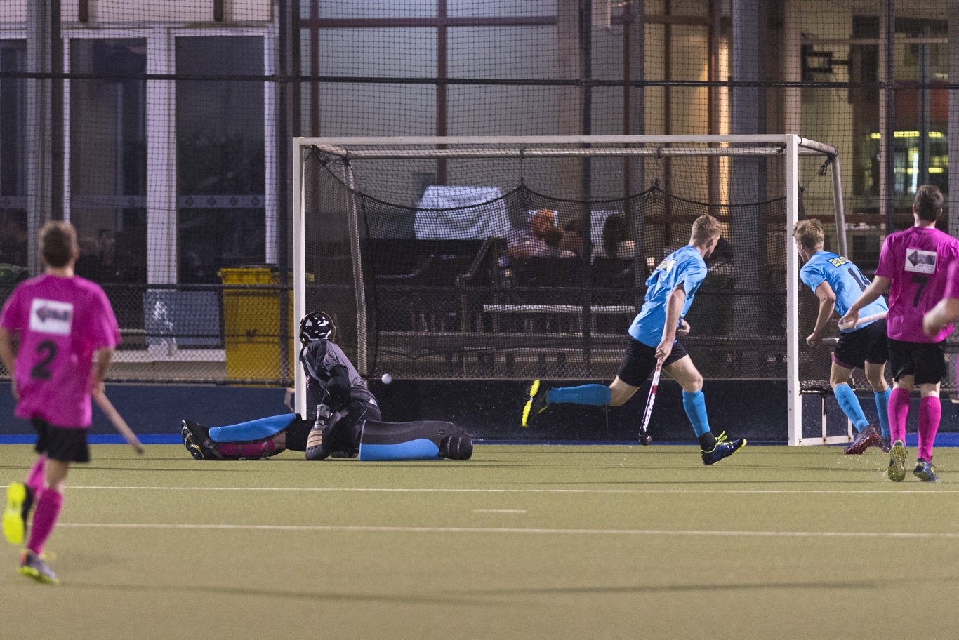 Kane Bradford gets the first goal for SQPS Scorers against Pink Batts in Iron Jack Challenge mens hockey at Clyde Park, Friday, February 28, 2020. Picture: Kevin Farmer