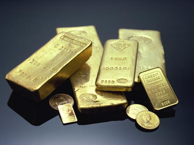 Generic image of bars (ingots) of gold bullion.