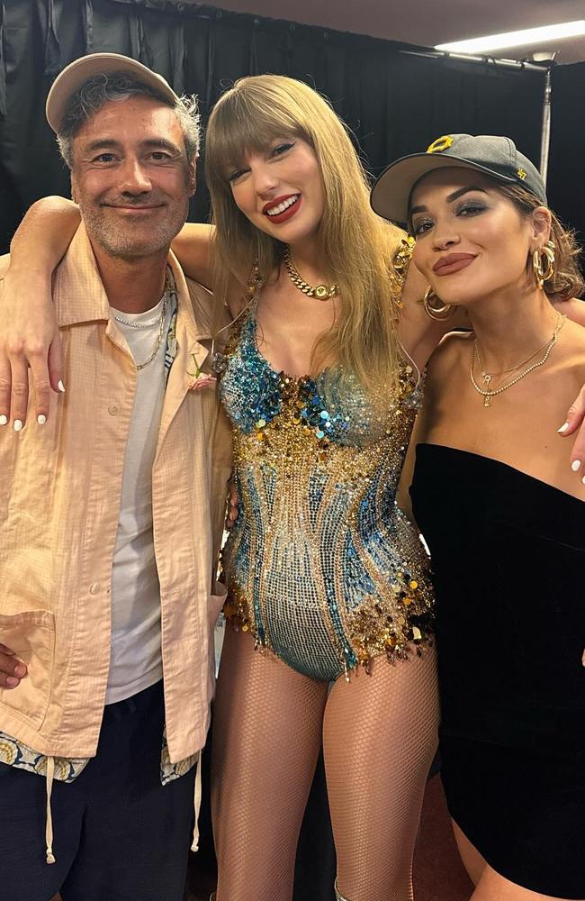 Taika Waititi, Taylor Swift and Rita Ora in Sydney. Picture: Instagram