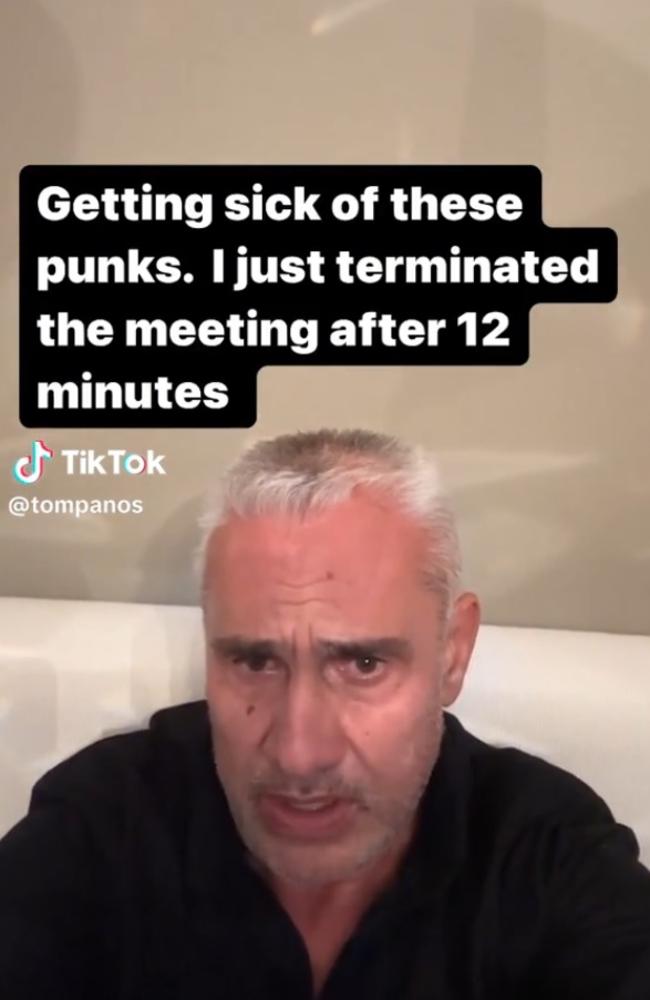 Tom Panos slammed the young job applicant. Picture: tompanos/TikTok