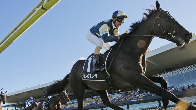 Glen Boss riding Sir Dragonet to victory in the Group 1 Tancred Stakes. Picture: Mark Evans–Getty Images