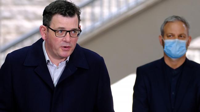 Victorian Premier Daniel Andrews and Chief Health Officer Brett Sutton. Picture: NCA NewsWire / Luis Ascui