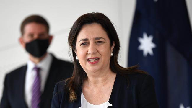 Queensland Premier Annastacia Palaszczuk says Pfizer bookings may not be available until October or November due to supply problems. Picture: NCA NewsWire / Dan Peled