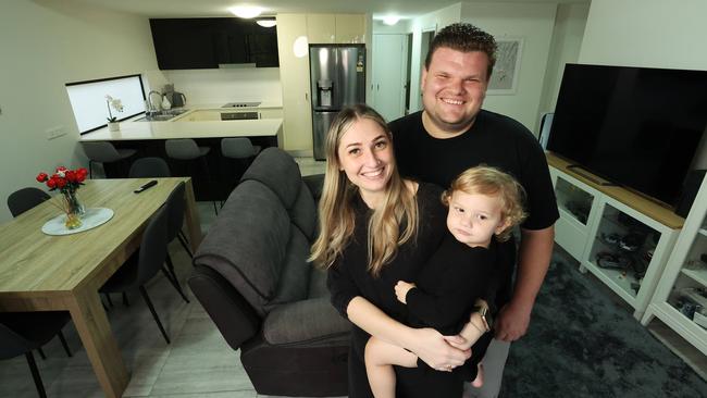 Ashlee Brooks and her partner bought their unit because it was big enough for their family, while being cheaper and in a better location. Picture: Liam Kidston