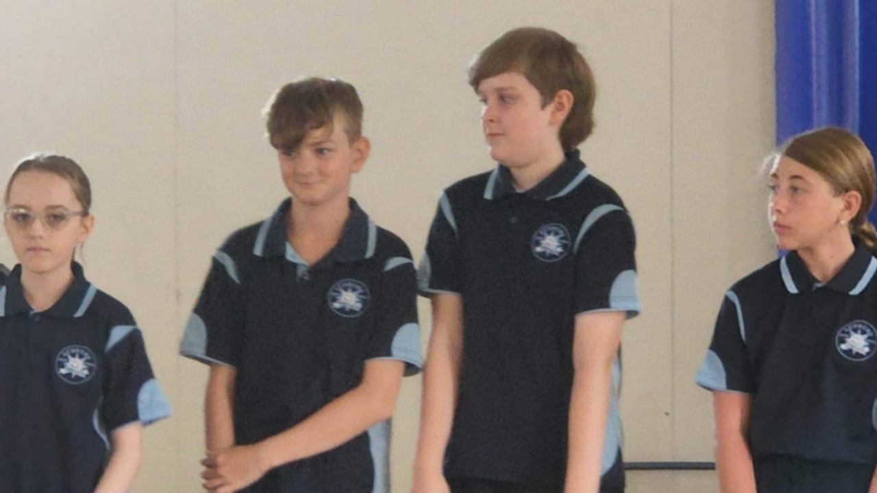 Sunbury State School 2023 captains (from left) Zoe Green, Ethan Hodgson, Austin Cherry and Quinn Whetters