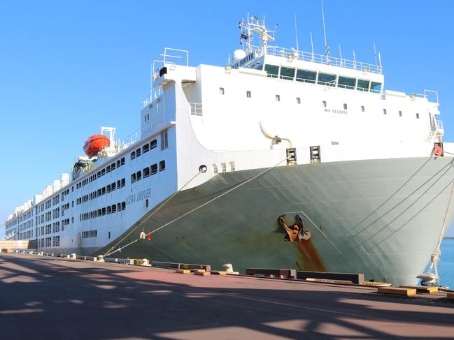 MV Ocean Drover,A total 15,000 Northern Territory cattle worth more than $20 million have been loaded at Darwin Port via a total of 100 road train movements. Exporter AUSTREX loaded 11,500 NT cattle on the MV Ocean Drover, SUPPLIED