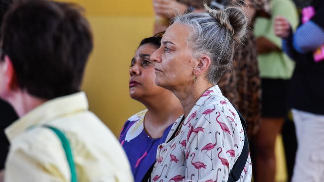 Police Minister Kate Worden and Labor colleague Ngaree Ah Kit attended the rally. Pic: Pema Tamang Pakhrin