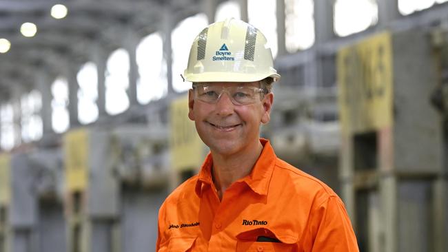 23/1/2023: Rio Tinto Chief Executive Jakob Stausholm, during a visit to the Boyne Aluminium smelter at Gladstone, QLD, Australia. Stausholm inspected the No.3 Pot Line at  the smelter. pic Lyndon Mechielsen