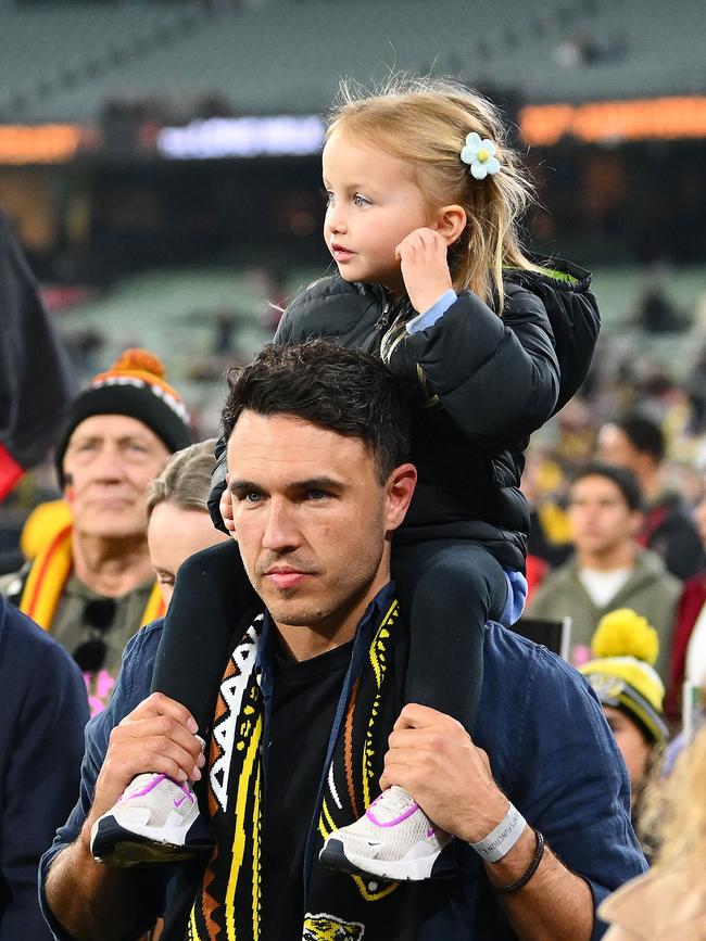 Former Richmond player Shane Edwards during the walk. Picture: Morgan Hancock/AFL Photos/via Getty Images