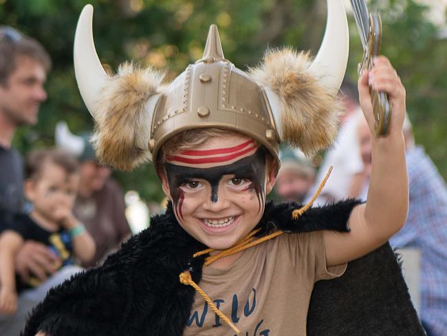 Luca McGuinness at the 2023 Dinah Beach Yacht Club Viking Funeral. Picture: Pema Tamang Pakhrin