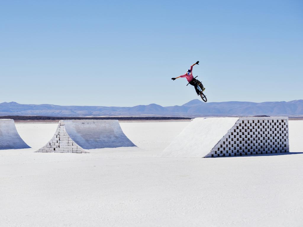 Known as Dalí’s desert because of their aesthetic views, the Salar de Uyuni stand 3,600m above sea level. At this height, the atmospheric pressure decreases and results in a blood oxygen shortage. Picture: Camilo Rozo/Red Bull