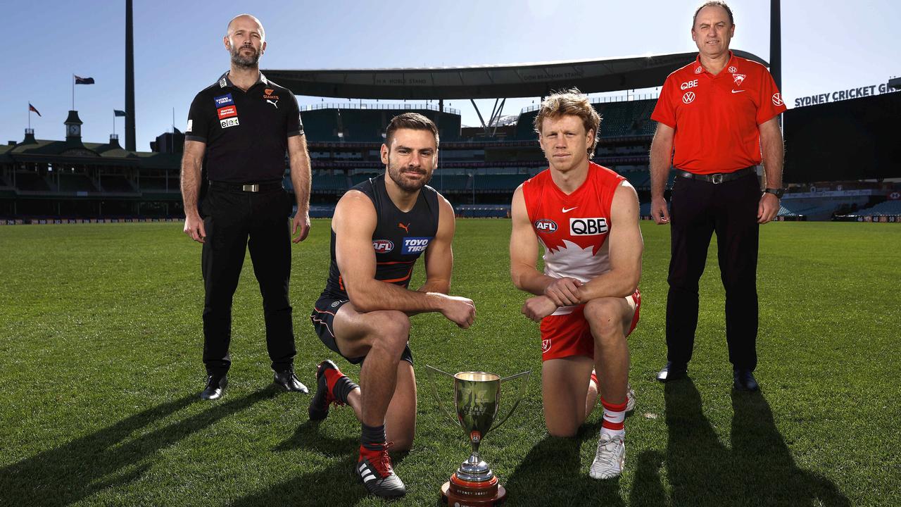 The Lifeline Cup will be up for grabs in Saturday’s Sydney derby between the Swans and the Giants. Picture: Phil Hillyard