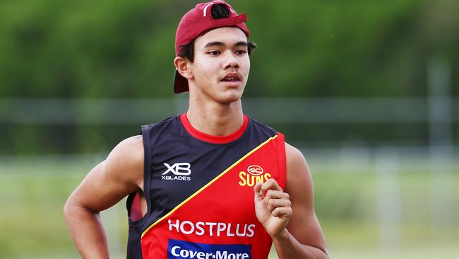 Gold Coast Suns academy prospect Austin Harris will train with Essendon. Picture: Brendan Radke