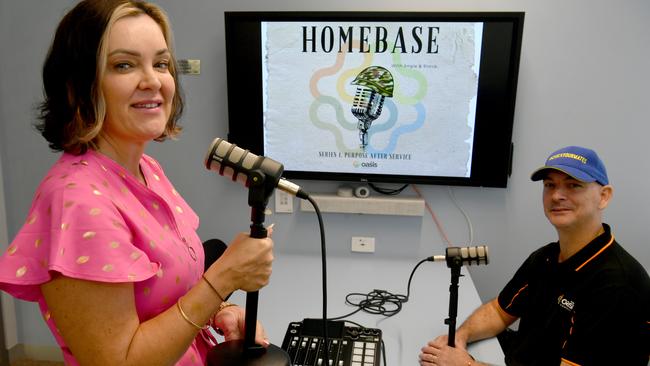 Oasis Townsville executive leader Angie Barsby and planning co-ordinator Steve Lowe will be hosting a new podcast called ‘Homebase — Purpose after Service’. Picture: Evan Morgan