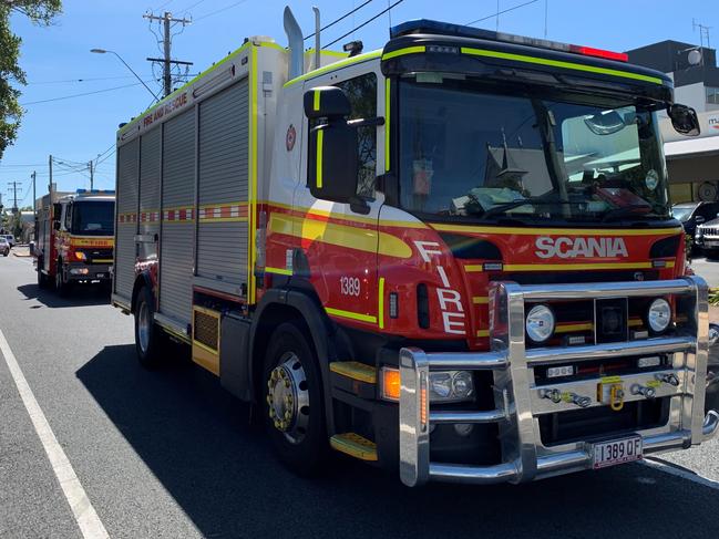 Firefighters on scene of the Macalister St building fire. QFES generic. Picture: Rae Wilson