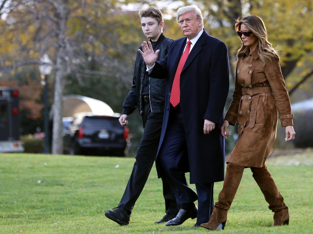 Barron Trump with his parents in 2019. Picture: Chip Somodevilla (Getty Images)