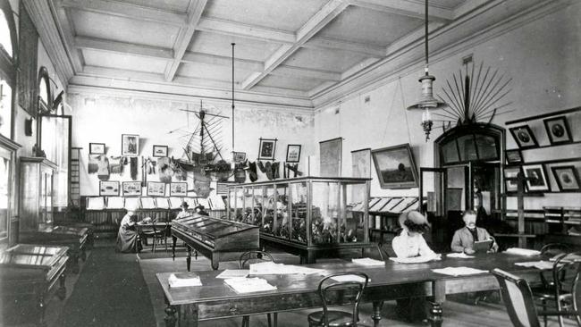 A photo taken in 1908 shows the second floor reading room in its former glory. Picture: Maryborough Wide Bay & Burnett H