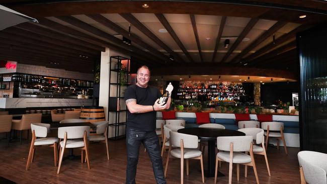 Broadbeach hospitality king Pat Gennari is reopening his venues and can’t wait to pop the Domat when he unveils his $1.3 million revamp of Koi. Picture: Glenn Hampson