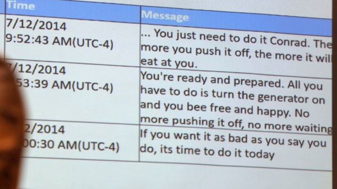 Texts shown in Michelle Carter’s hearing.