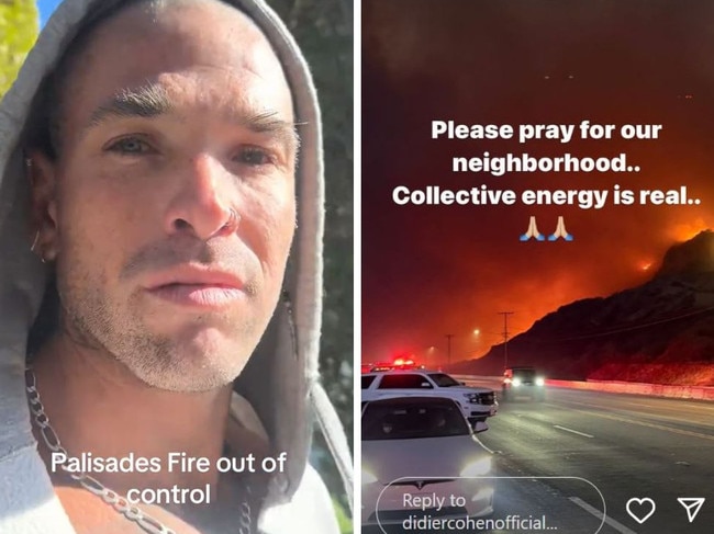 Ausse TV star Didier Cohen forced to flee home as LA fires rage.