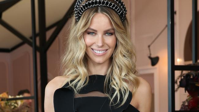 Jennifer Hawkins pictured at the Myer marquee at Derby Day 2016 at Flemington Race Course in Melbourne. Picture: Richard Dobson