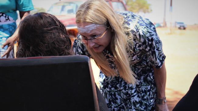 Territory Coroner Elisabeth Armitage visits Yuendumu during an inquest into the death of Kumanjayi Walker. Picture: Jason Walls
