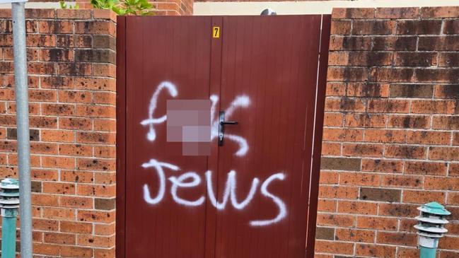 Anti-Semitic graffiti sprayed on See Lane in Kingsford overnight. Picture: Supplied