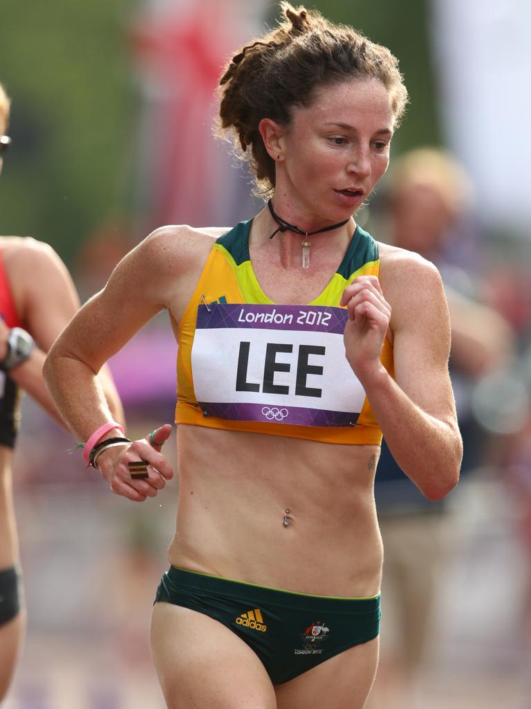 Australia’s Beki Smith (nee Lee) in action at the 2012 London Olympics in the Women's 20km Race Walk.