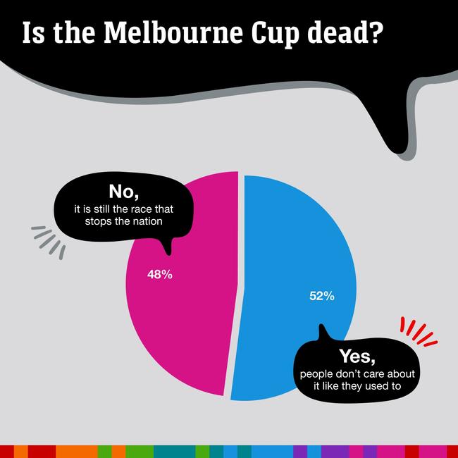 A very close split opinion on the Melbourne Cup. Picture: news.com.au