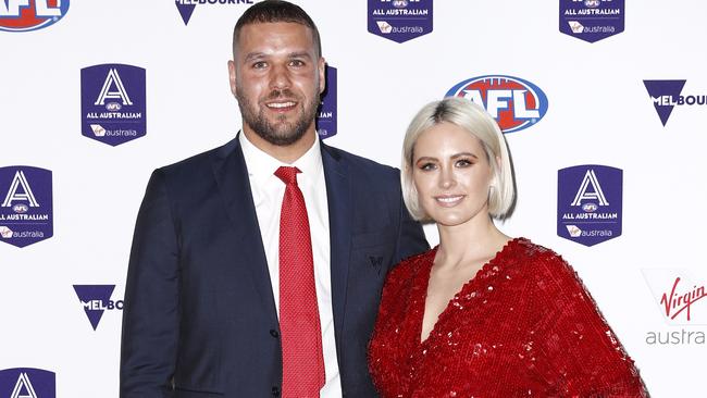 Lance Franklin and wife Jesinta Franklin. Picture: AAP