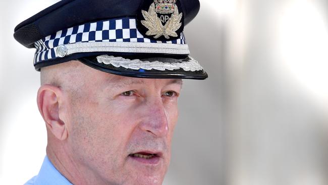 Queensland police Deputy Commissioner Steve Gollschewski is urging organisers to postpone an anti-lockdown protest planned for Brisbane on Monday. Picture: John Gass